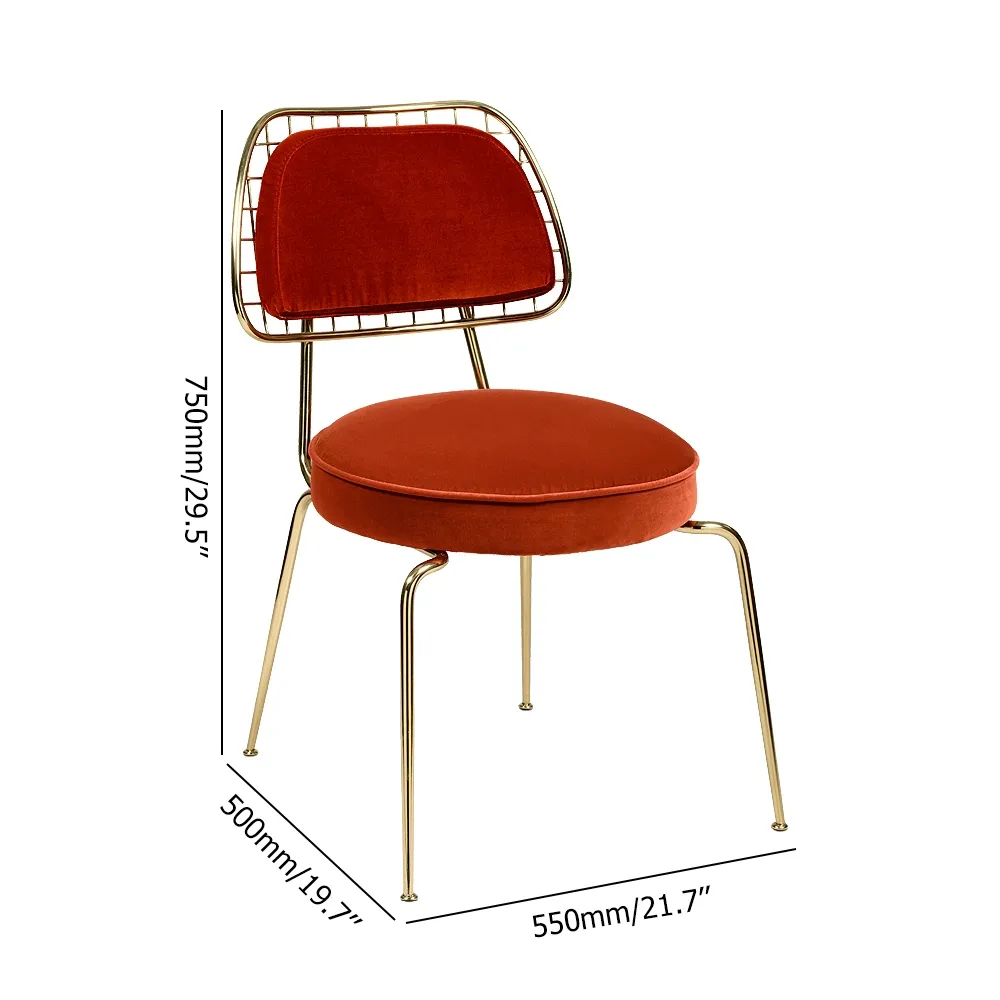 Chaise de salle à manger moderne en velours avec pieds finition or bleu image de fenêtre