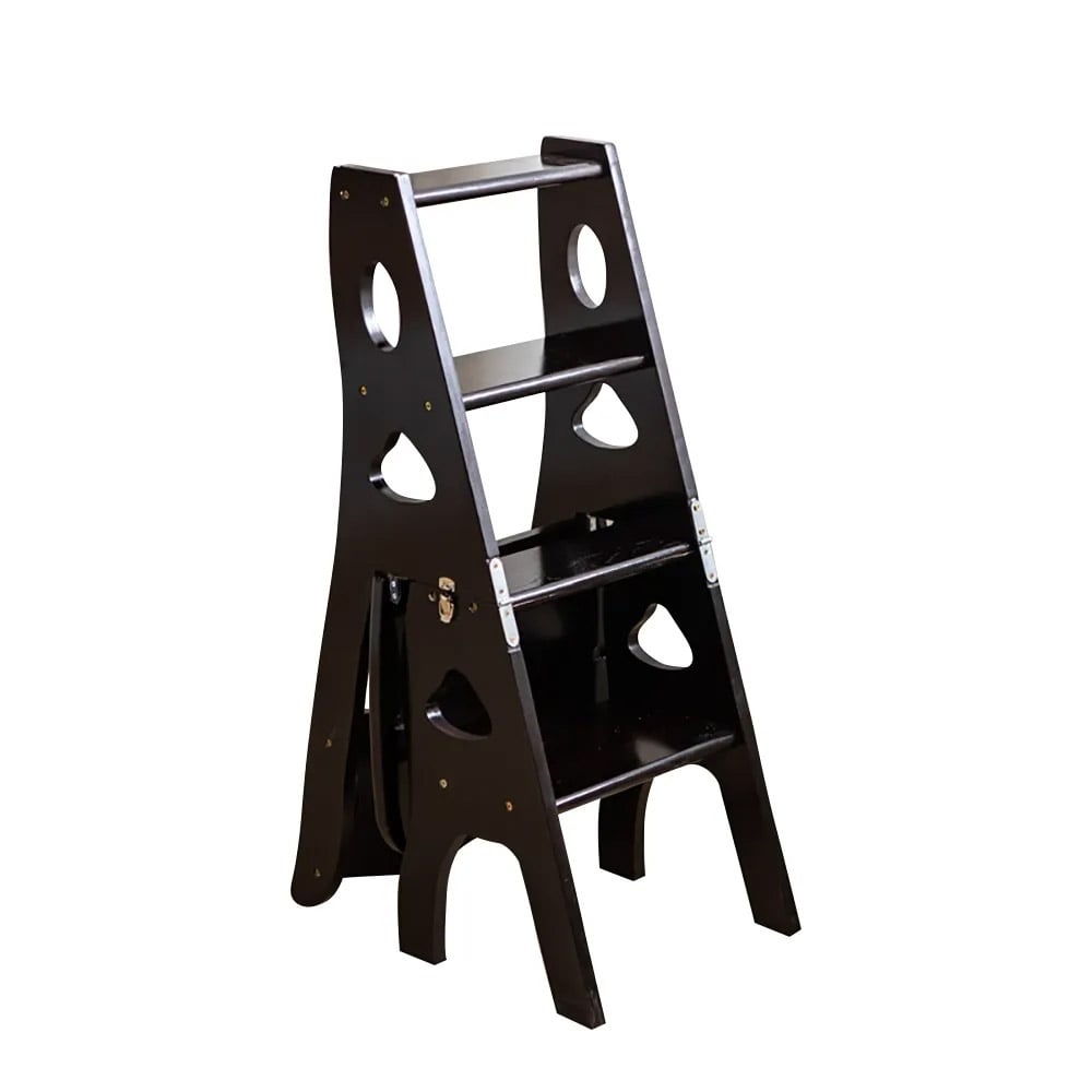 Ladder Shelf Storage Unique Chair in Black window image