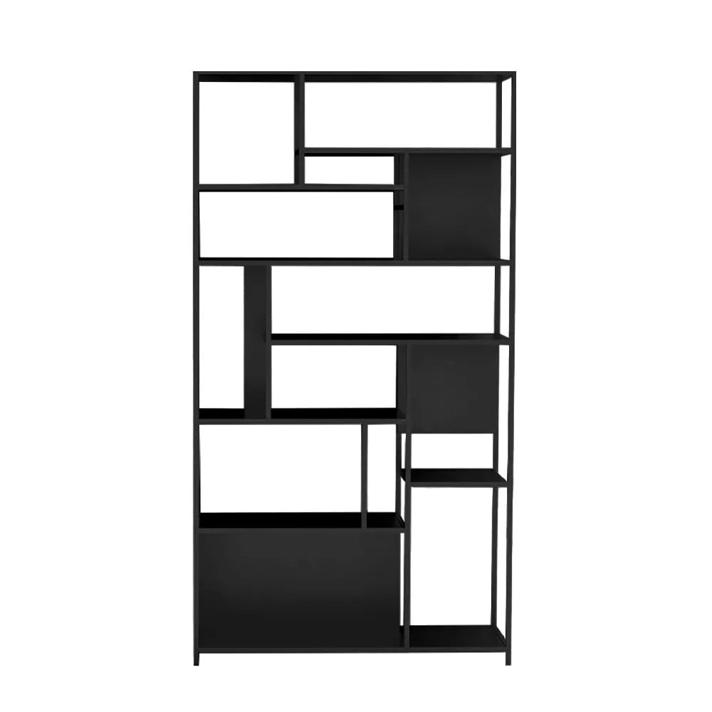 Contemporary Standing Geometric Bookshelf in Black window image