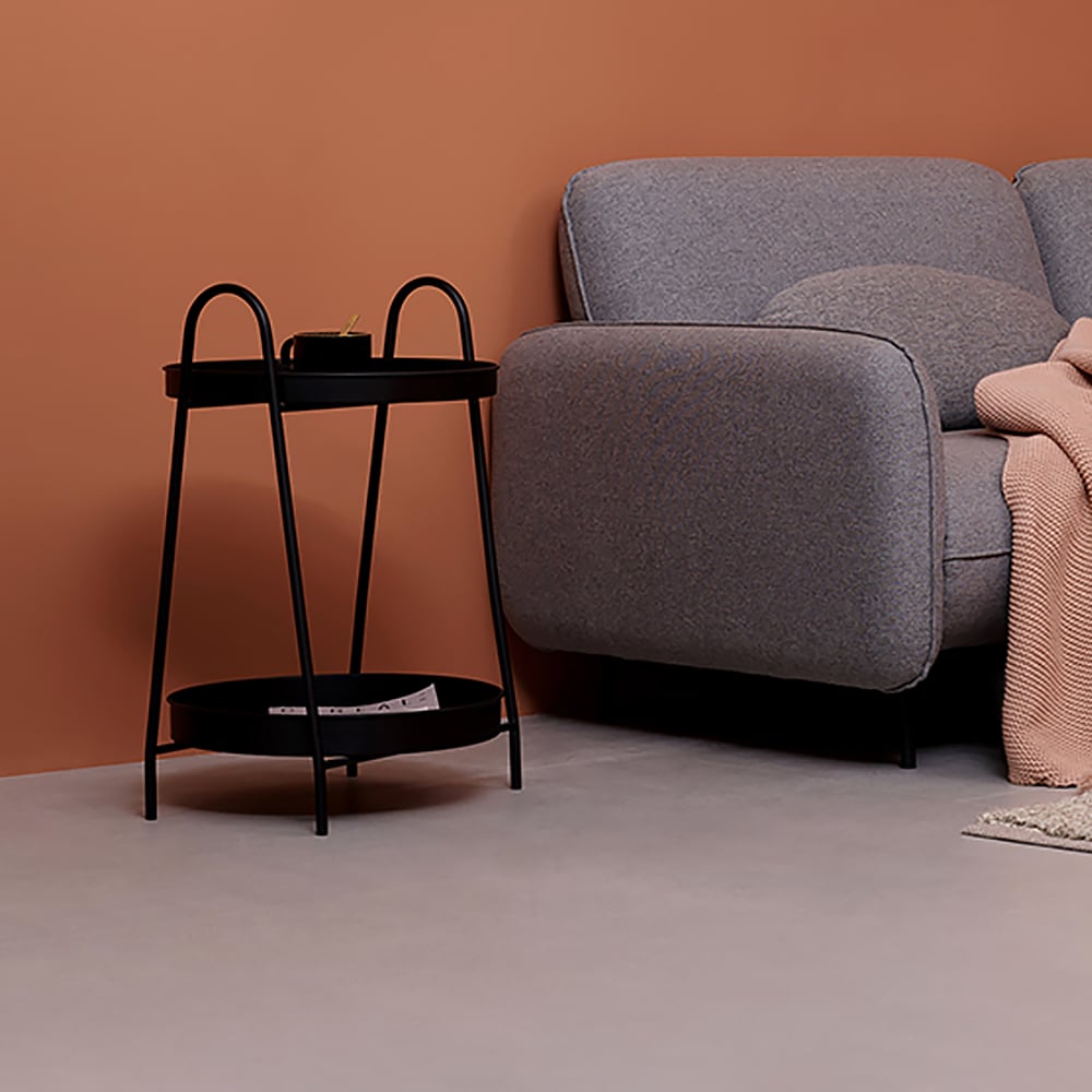 Contemporary 2-Tier Tray-Style Freestanding Shelving in Black window image