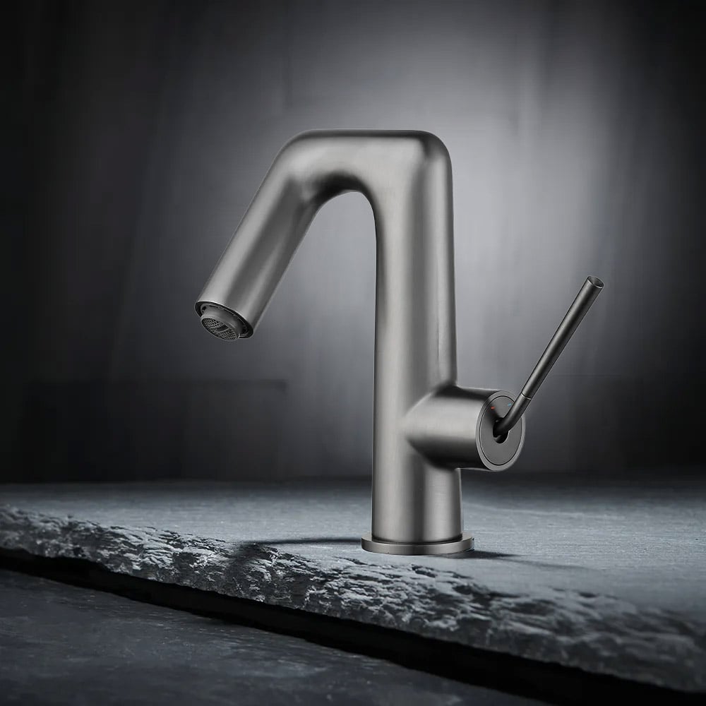 Brushed Gunmetal Single-Control Sink Faucet 1-Hole Solid Brass window image