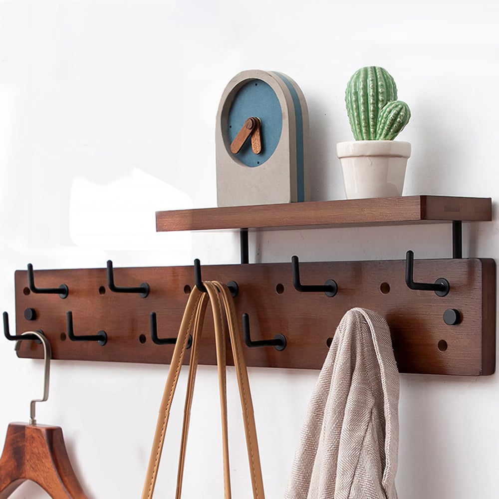 Modern Wall Mounted Coat Stand with Shlef and Hook window image