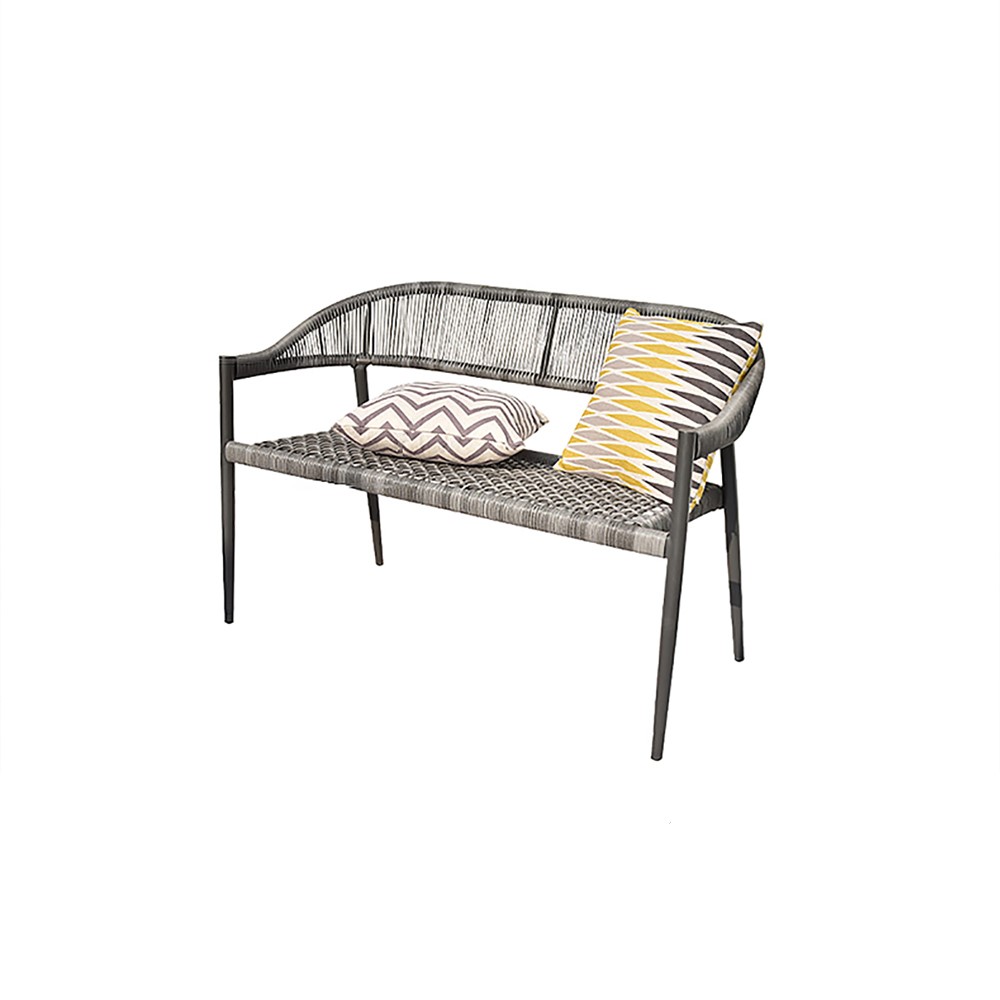 Rattan Woven Outdoor Loveseat with Aluminum Frame window image