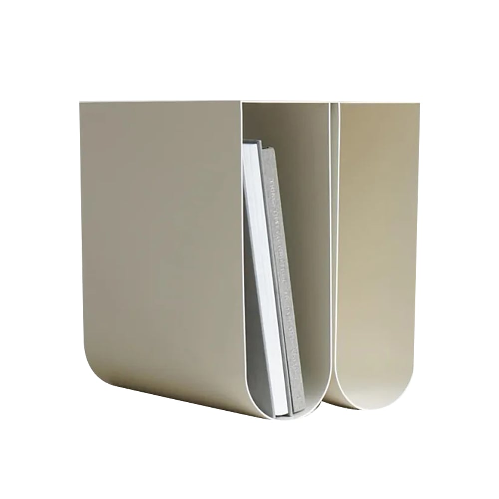 Contemporary End Table with Magazine Rack in White window image