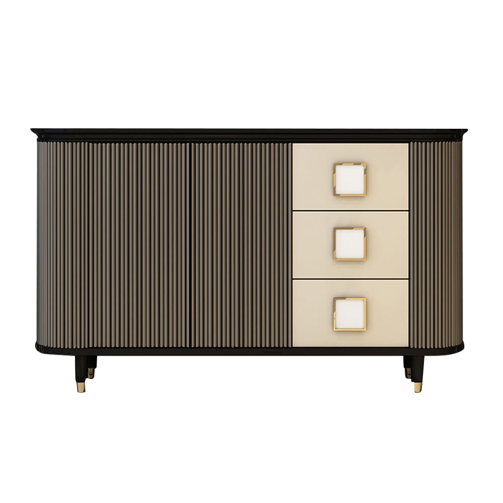 1500mm Modern Black Sideboard Buffet with Doors & Drawers & Shelf in Gold window image