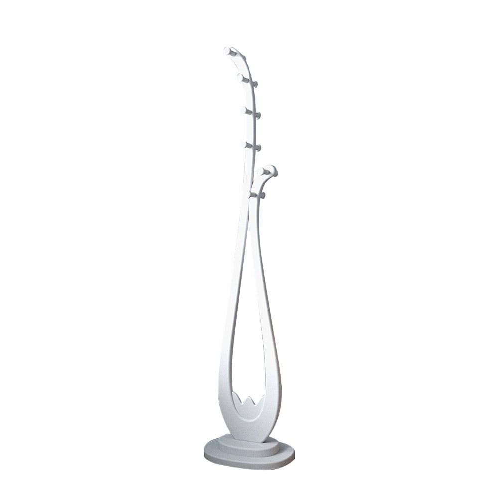 67.7"H Clothing Rack Coat Stand with Creative Artistry White/Natrual-White window image