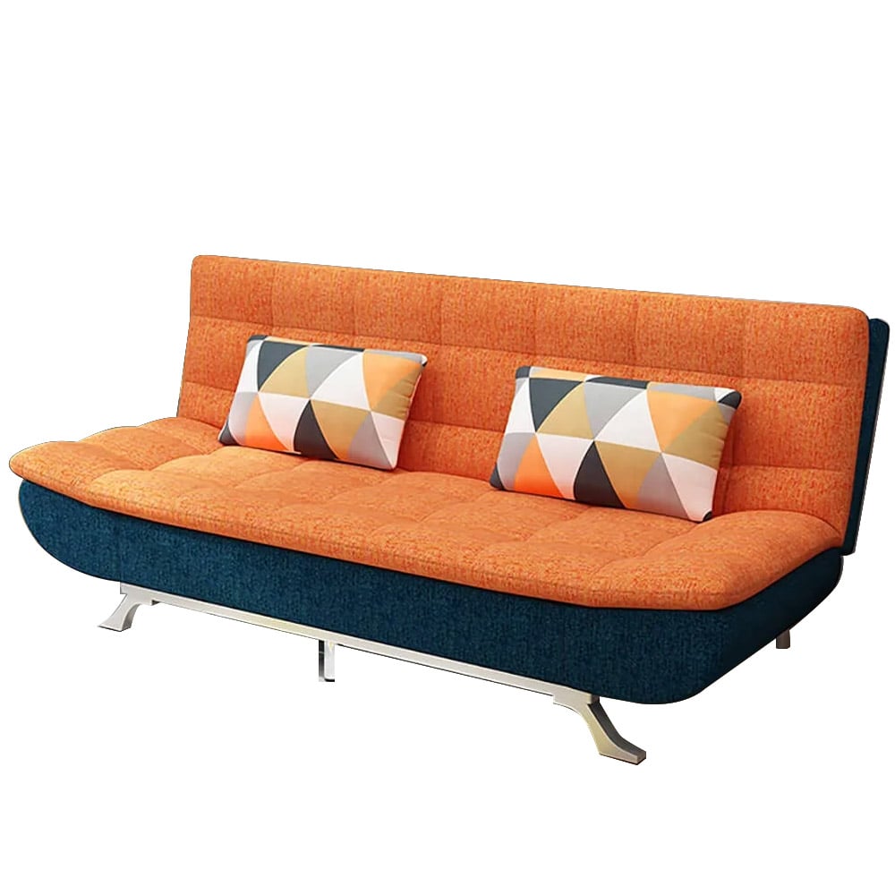 Canapé-lit 2 fonctions Futon en lin avec coussins Salon pour salon 2 places image de fenêtre