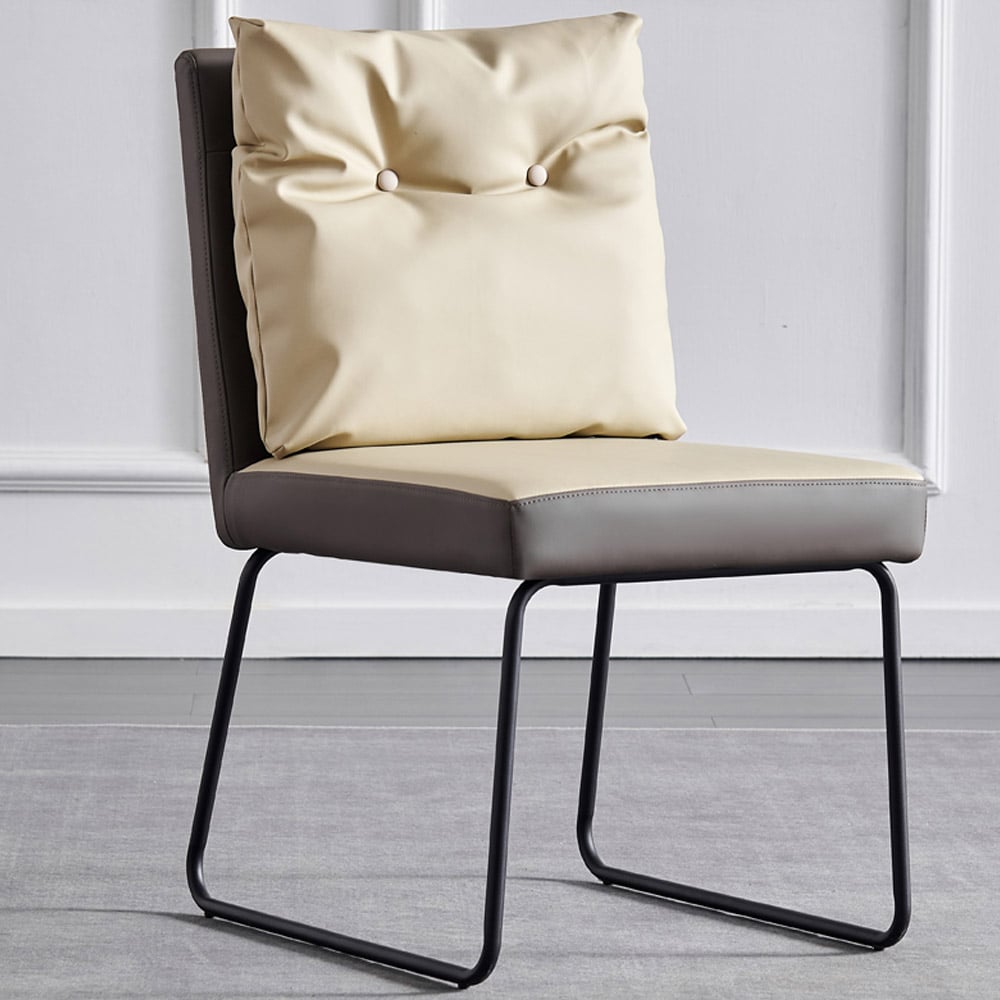 Contemporary Dining Chair with Sofa Backrest and Carbon Steel Legs window image