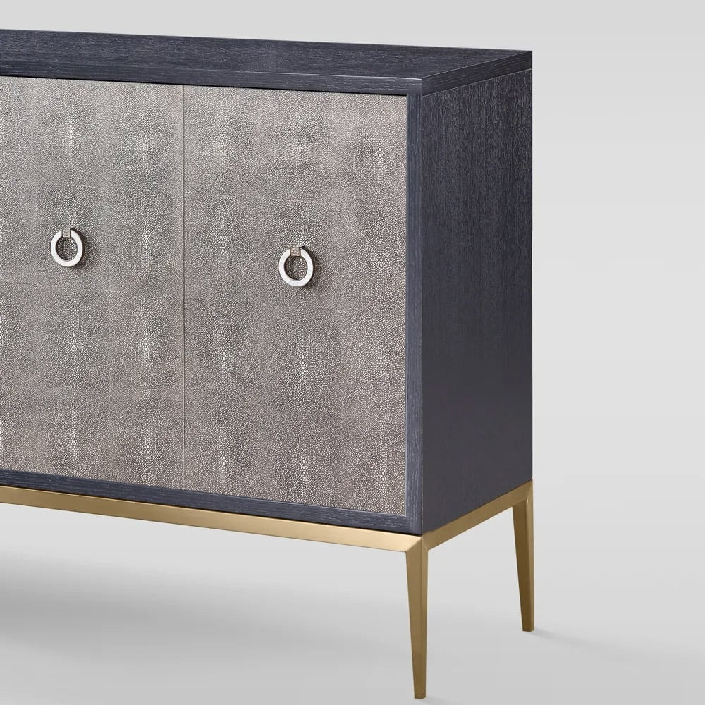 1550mm Grey Sideboard Buffet with 4 Doors Gold Stainless Steel Legs window image