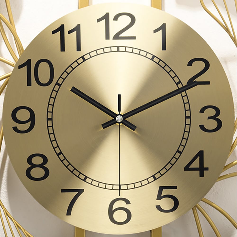 Hollow-out Ginkgo Leaf Decorative Clock Triangle & Round Metal Wall Clock window image