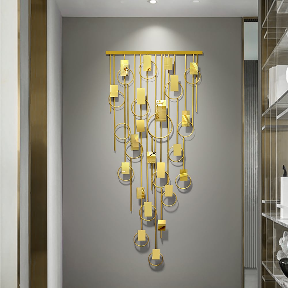 Light Luxury Gold Geometric Patterns Wall Decor Hanging Wall Accent window image