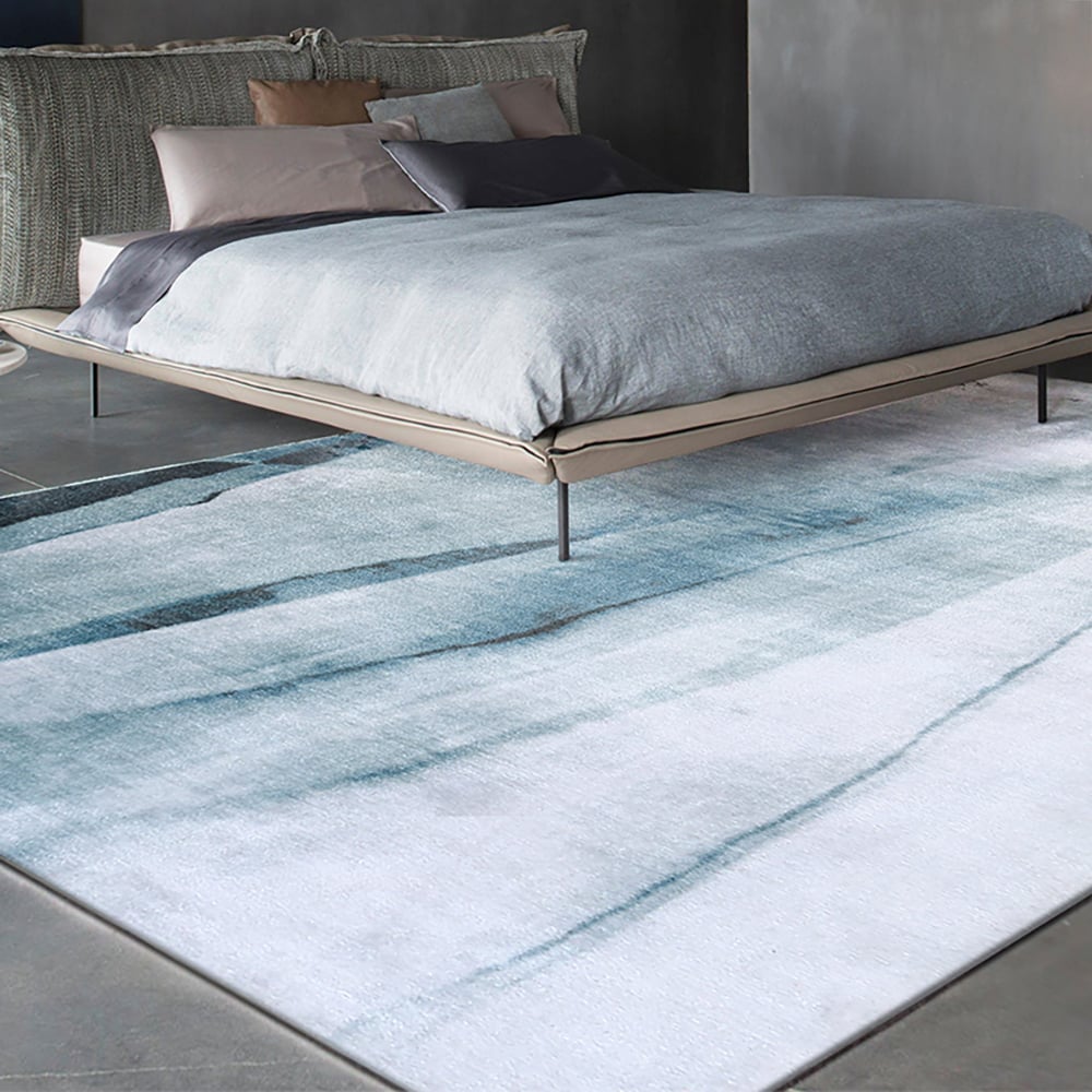 3000mm x 4000mm Modern Rectangular Blue Area Rug window image