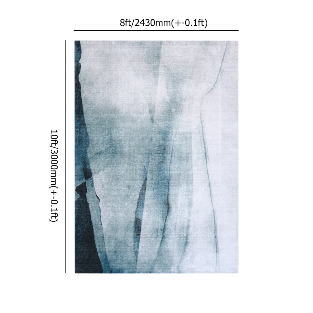 3000mm x 4000mm Modern Rectangular Blue Area Rug window image