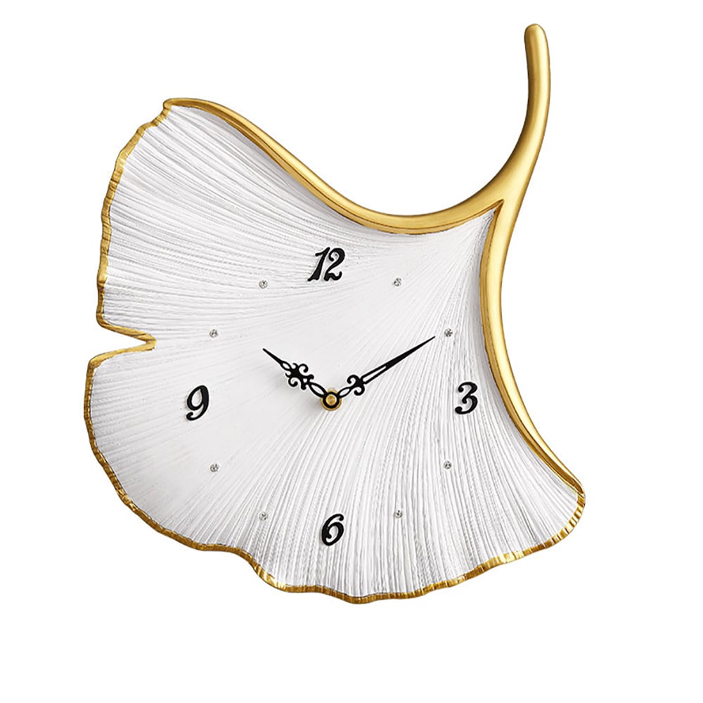 Modern Ginkgo Leaves Resin Dial Personalized Wall Clock Home Decor Art window image
