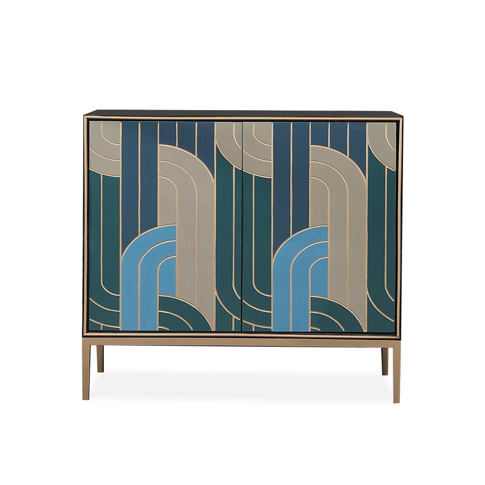 Vitrine multicolore de 1000 mm, 2 portes, 4 étagères image de fenêtre