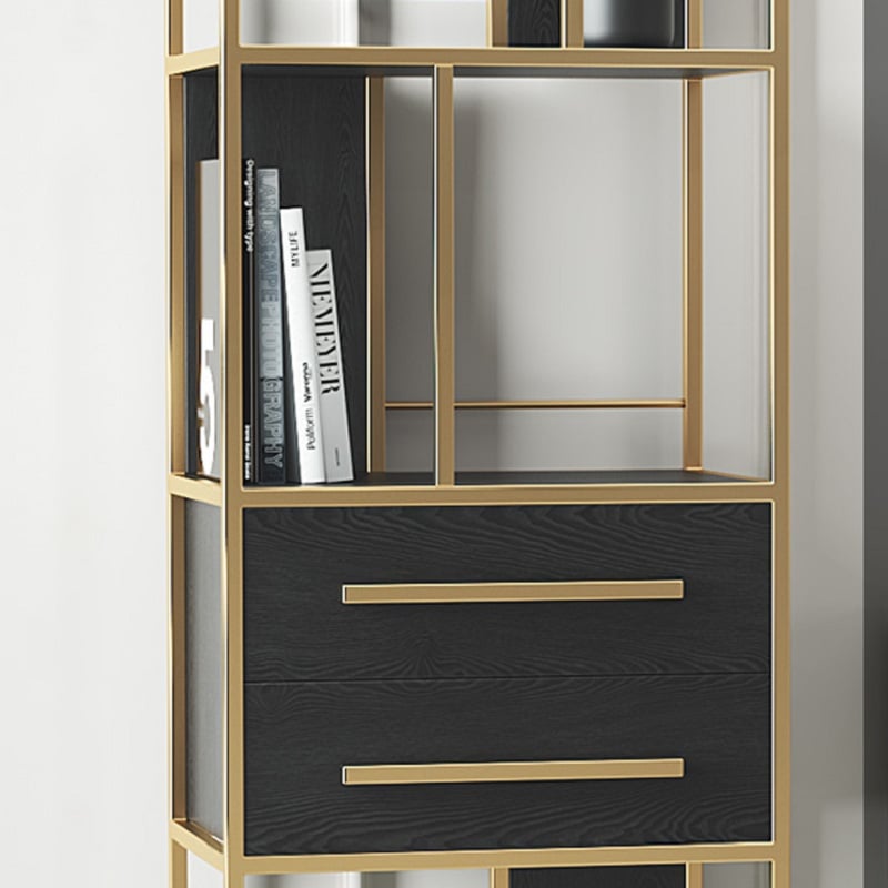 Light Luxury Postmodern Bookshelf with Two Drawers window image