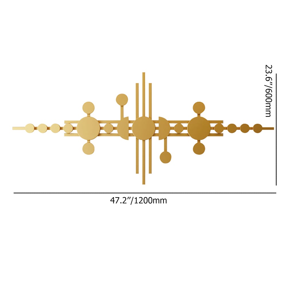 Luxueux motifs géométriques 3D décoratifs muraux en métal doré image de fenêtre
