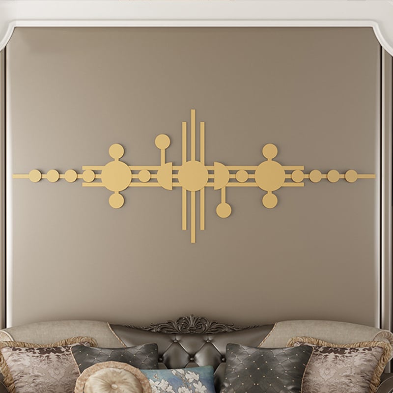 Luxueux motifs géométriques 3D décoratifs muraux en métal doré image de fenêtre