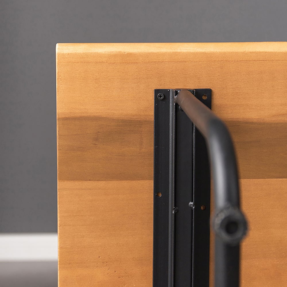 Nordic Black & Natural Coffee Table Solid Wood Minimalist Writing Desk window image