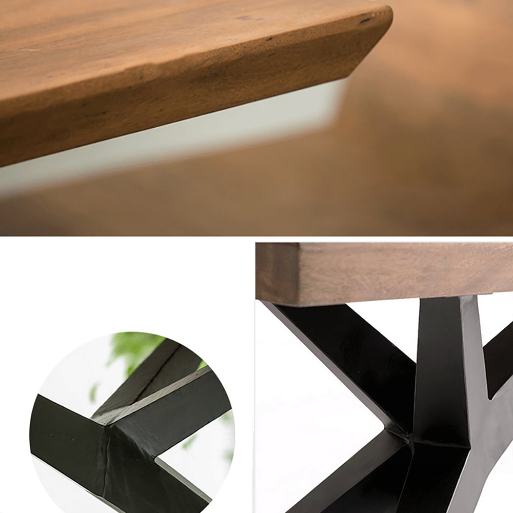 63" Industrial Large Computer Desk Natural Pine Wood Office Desk Writing Desk window image