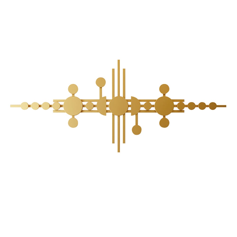 Luxueux motifs géométriques 3D décoratifs muraux en métal doré image de fenêtre