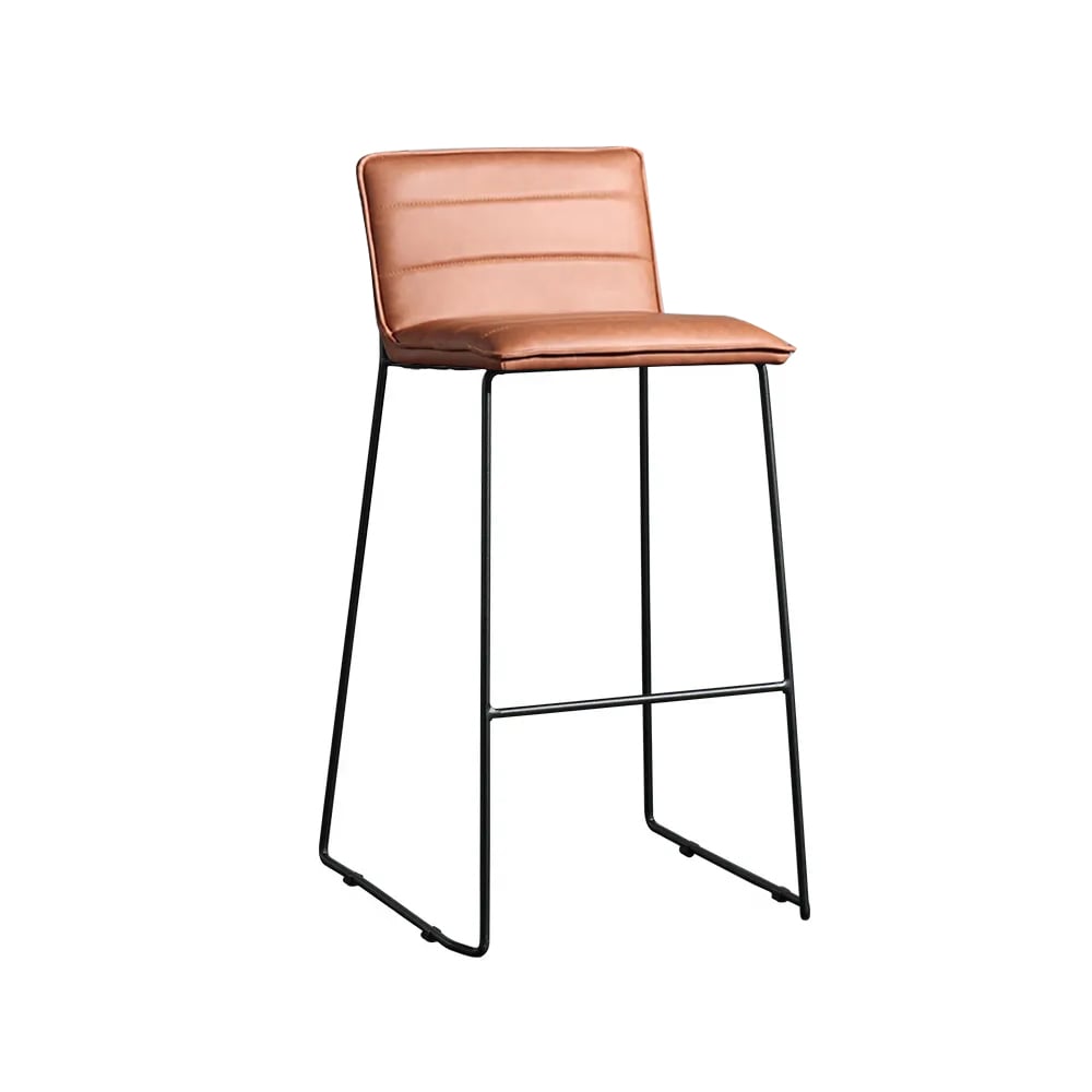 820mmHeight Bar Stool with Backrest PU Leather Upholstery Sled Bar Chair window image