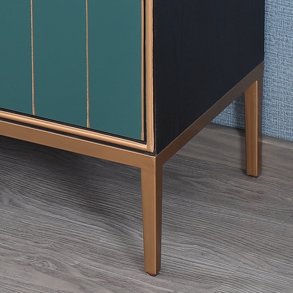 Modern Green Display Cabinet 2 Doors 4 Adjustable Shelves window image