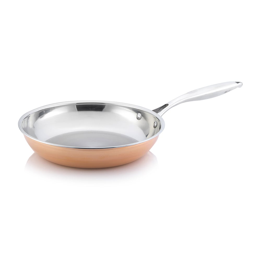 8 Pieces Tri-Ply Bonded Copper Cookware Set Food-grade Stainless Steel Interior window image