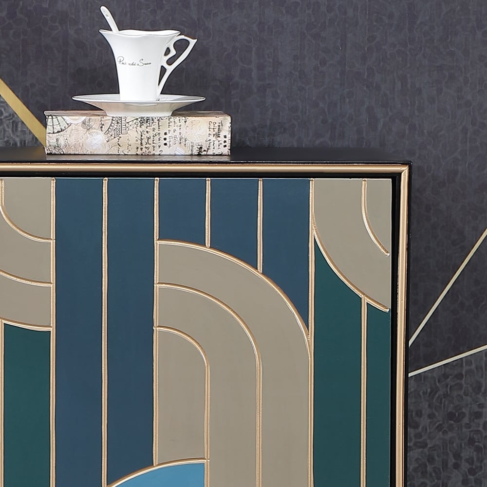 Vitrine multicolore de 1000 mm, 2 portes, 4 étagères image de fenêtre