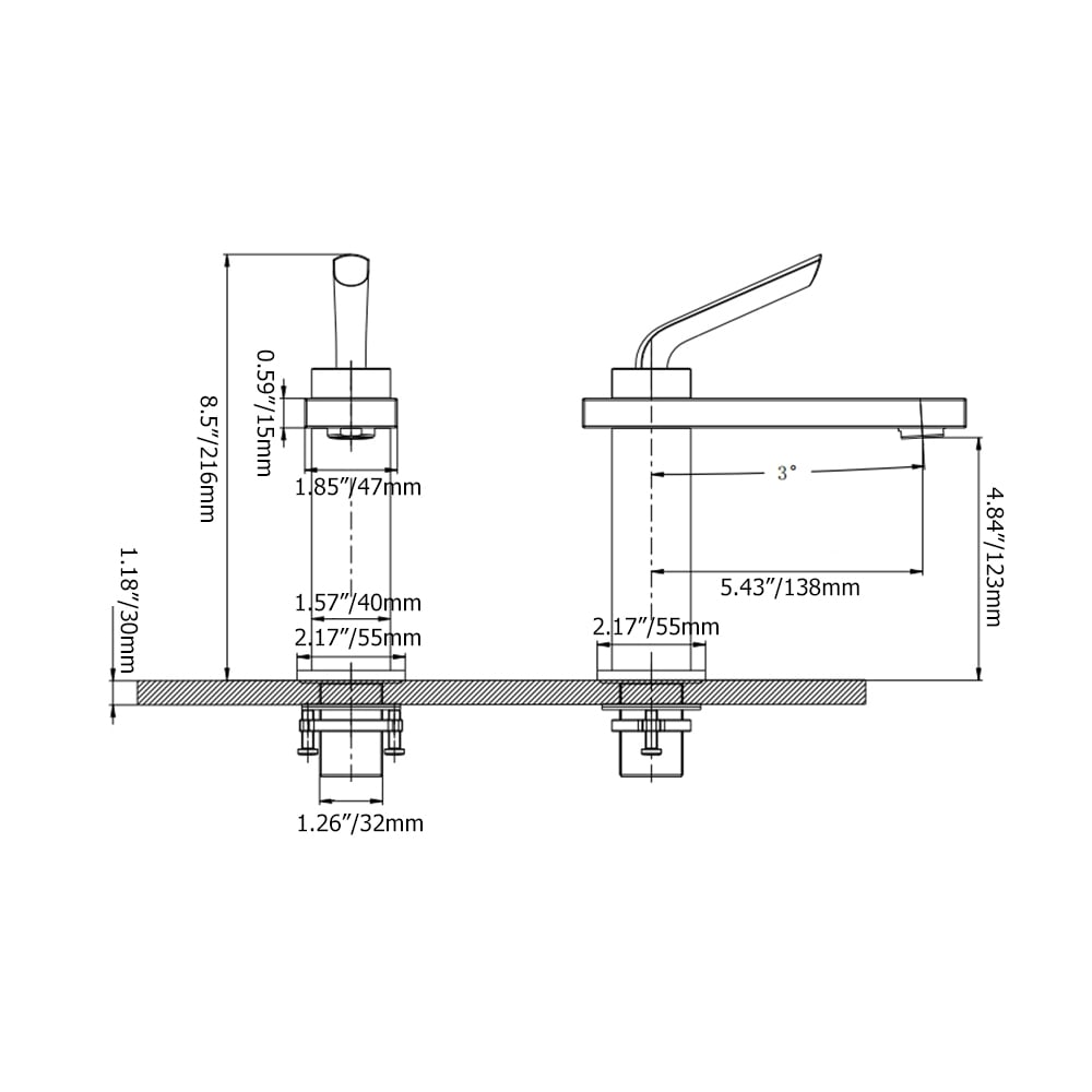 Single Lever Handle Bathroom Basin Tap Monobloc Solid Brass Polished Chrome window image