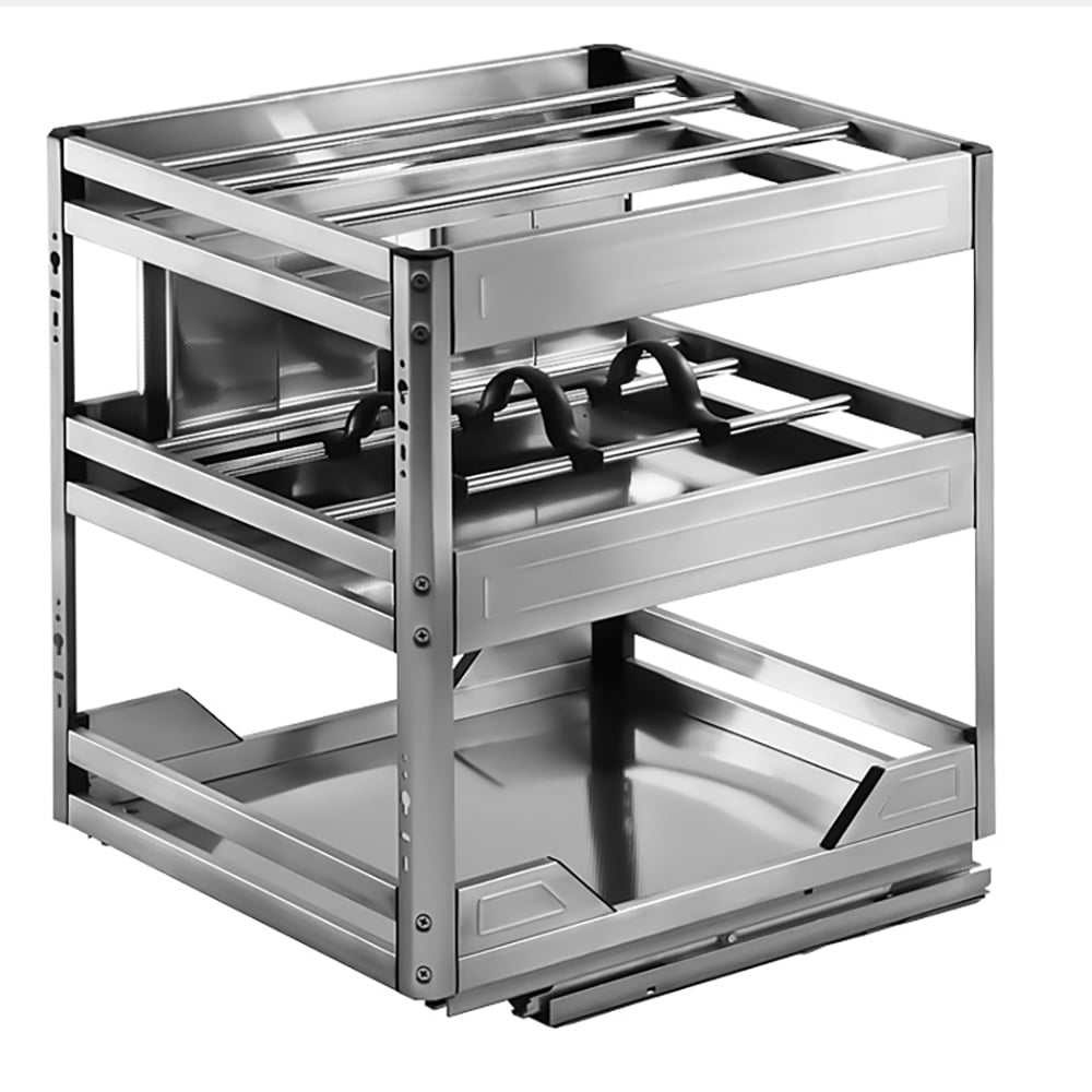 Thickened Stainless Steel Damping Buffer Rail Condiment Pull Basket｜Homary