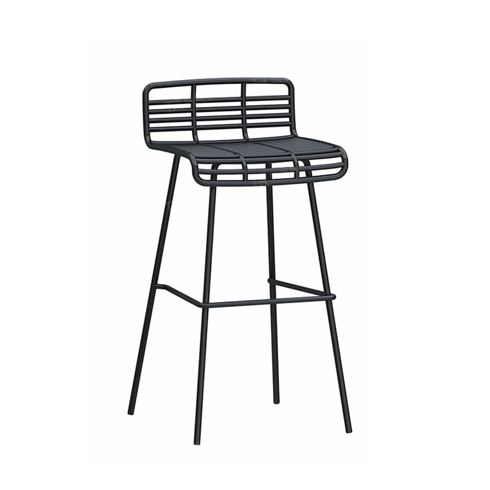 Modern Height Bar Stool with Backrest Hollow Bar Chair Set of 2 window image
