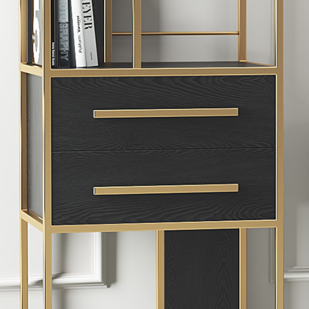 Light Luxury Postmodern Bookshelf with Two Drawers window image
