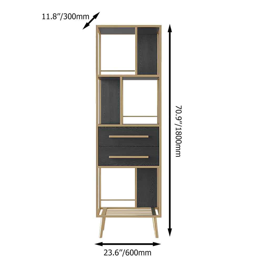 Light Luxury Postmodern Bookshelf with Two Drawers window image