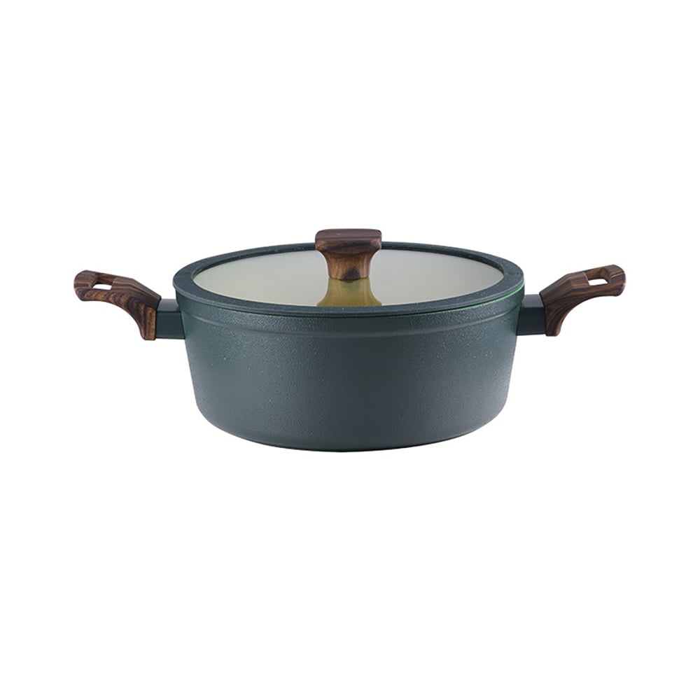 14 Pieces Nonstick Aluminum Cookware Set Pots and Pans Set in Avocado Color