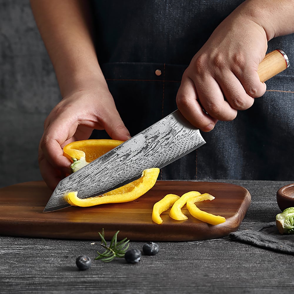 8 Pieces of Damascus Kitchen Knives window image