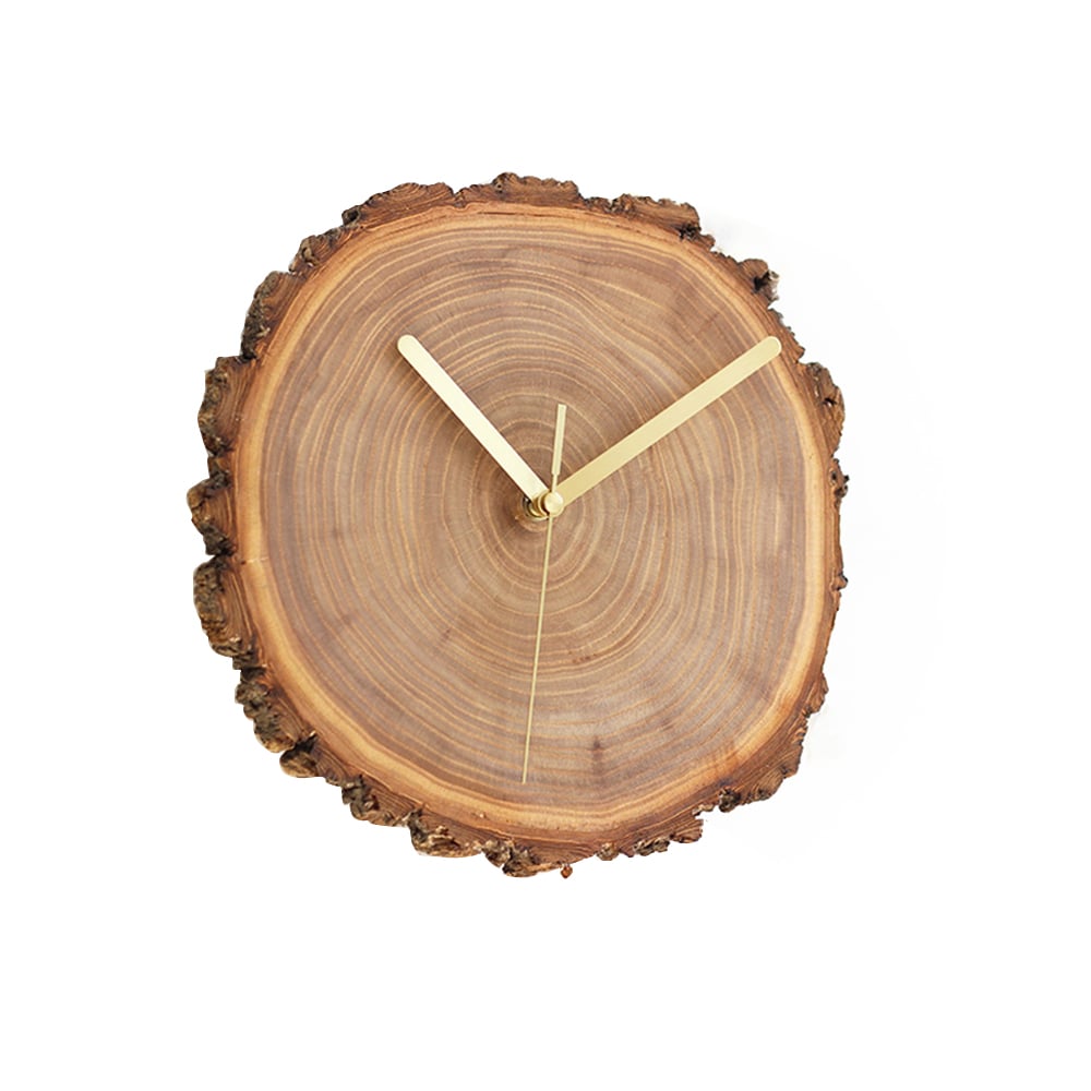 Natural Ulmus Growth-Ring Dial Creative Wall Clock window image