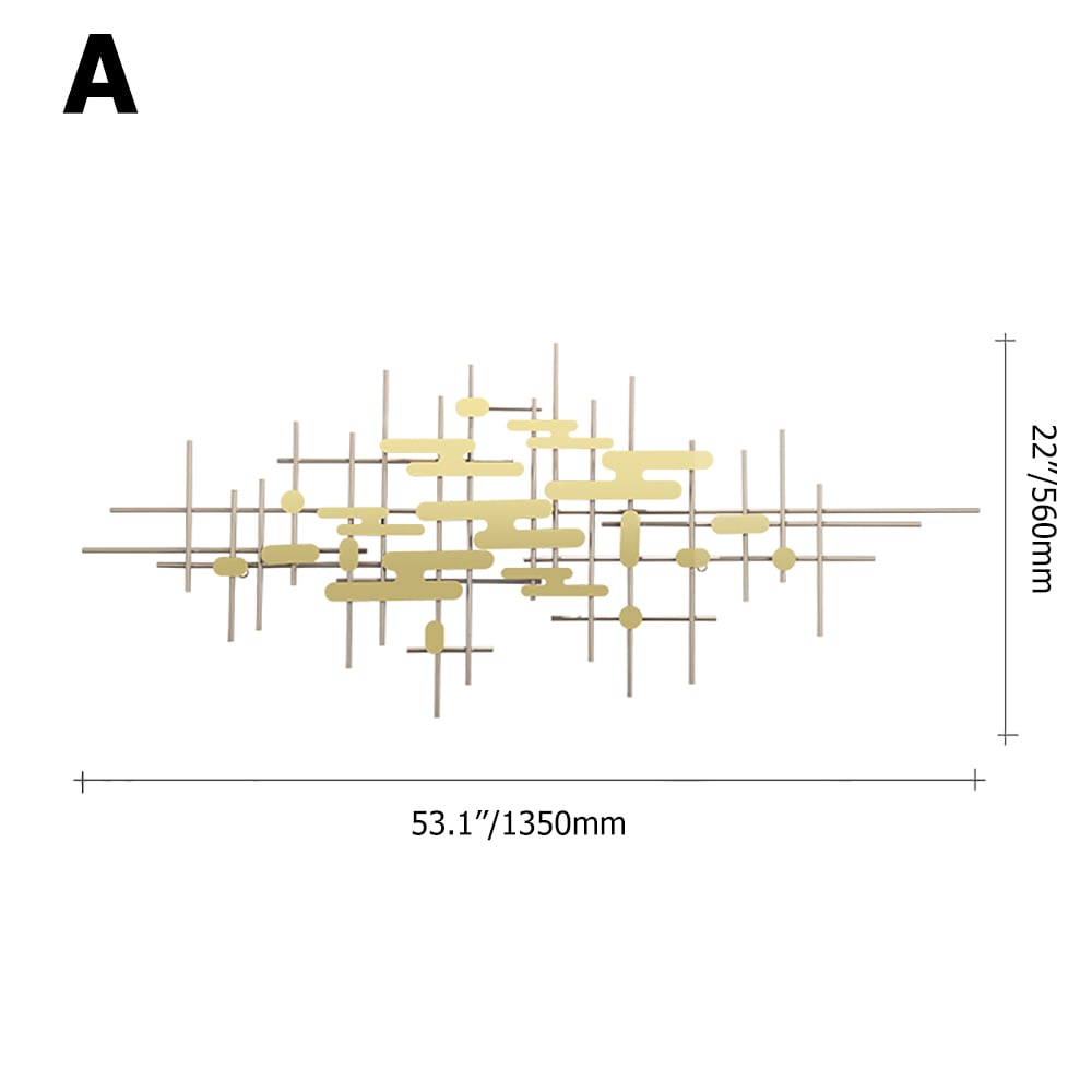 Decoración de pared geométrica moderna 3D para el hogar acento de pared de metal dorado Imagen de ventana