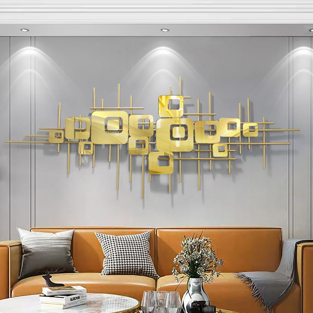 Nordic Luxury 3D Geometric Wall Decor Home Hollow-Out Wall Accent window image