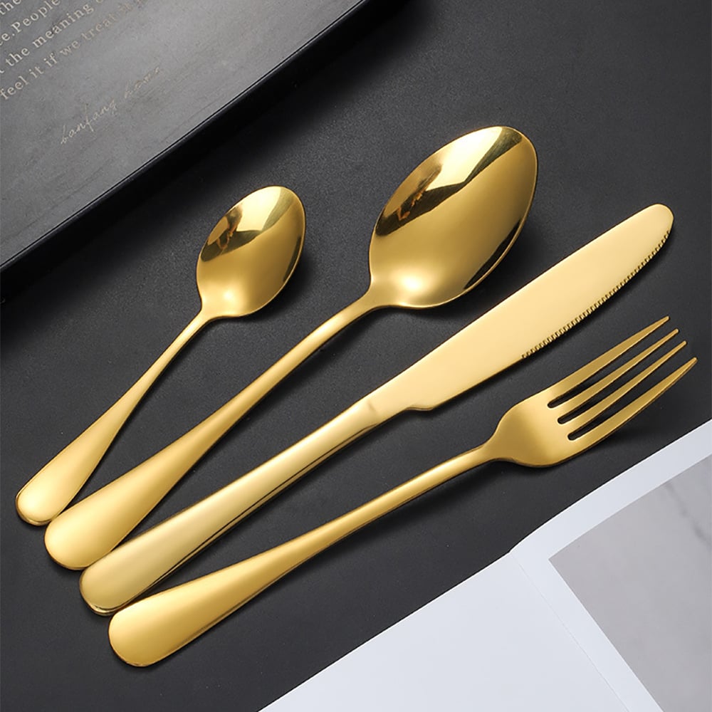 24 Pieces Stainless Steel Flatware Set with Wooden Box, Service for 6 window image