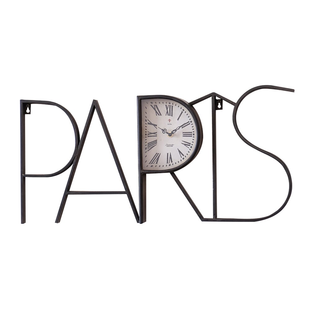 Nordic Retro-Style Black Metal Large Wall Clock Home Decor window image