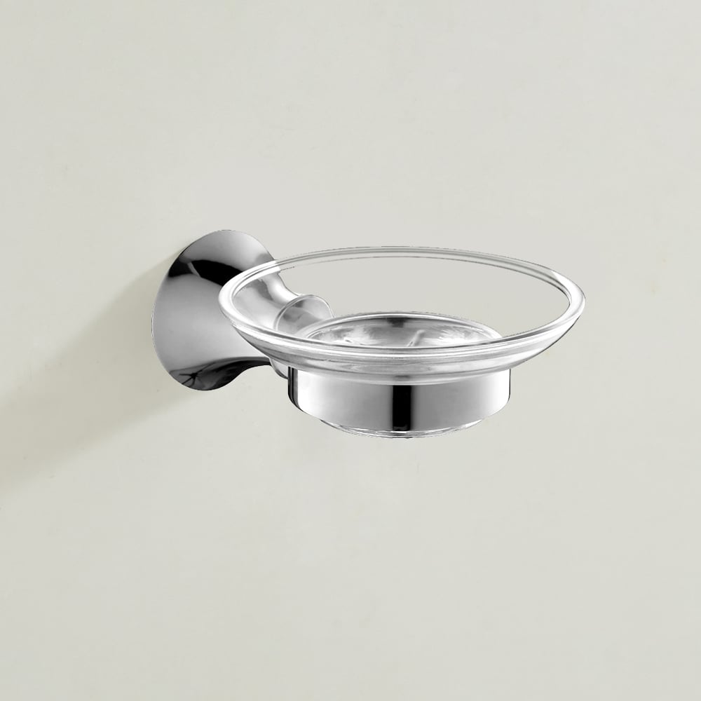 Juego de accesorios de baño de latón de 4 piezas toallero, toallero y jabón, color cromado Imagen de ventana