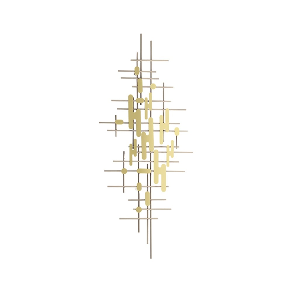 Modern 3D Geometric Wall Decor Household Golden Metal Wall Accent window image