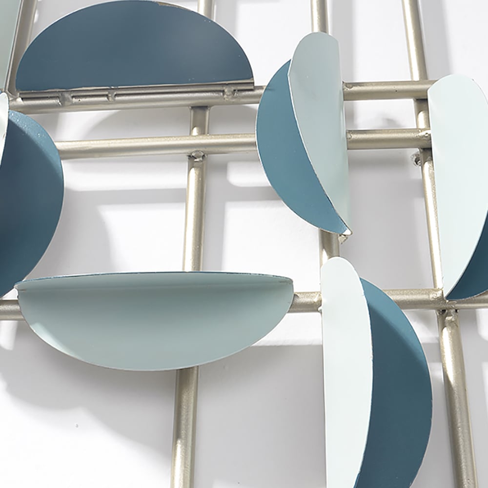 Décoration murale 3D Nordic Creative Fond de canapé bleu Accent mural en métal image de fenêtre