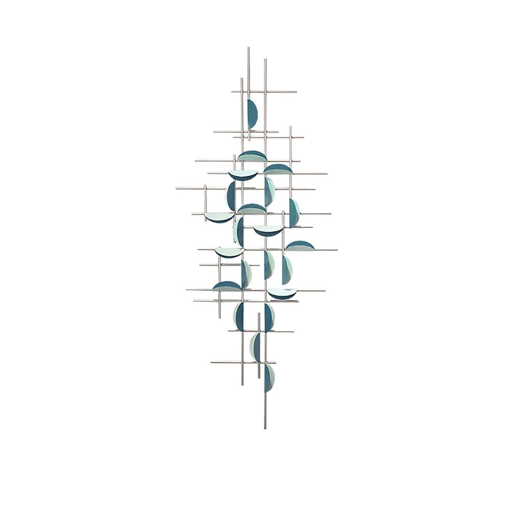 Décoration murale 3D Nordic Creative Fond de canapé bleu Accent mural en métal image de fenêtre