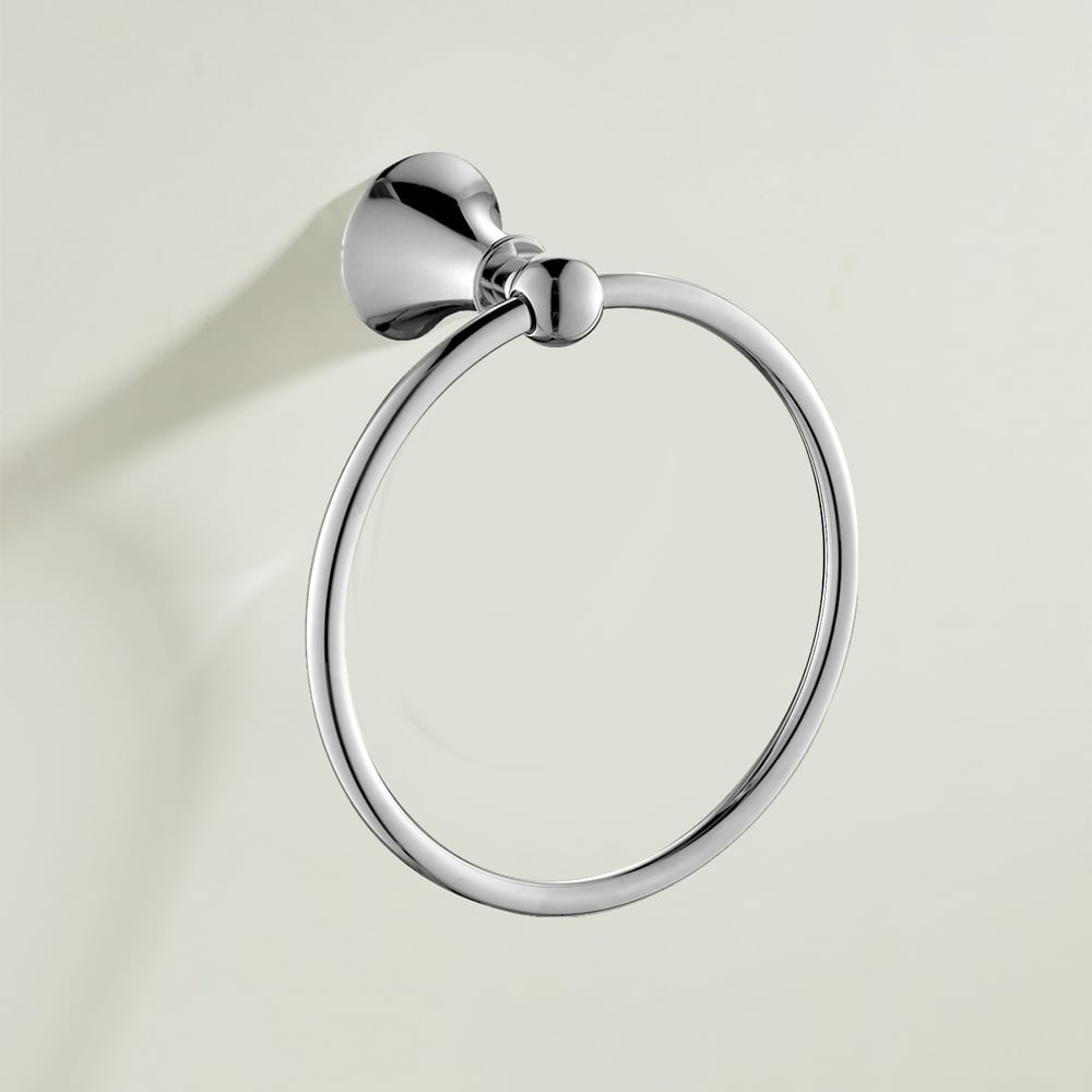 Juego de accesorios de baño de latón de 4 piezas toallero, toallero y jabón, color cromado Imagen de ventana