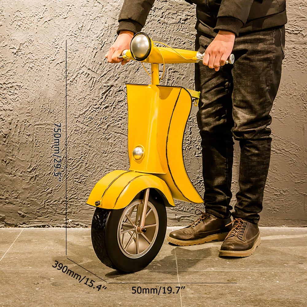 Retro-Industrious Style Creative Yellow Motorcycle Metal Wall Decor window image