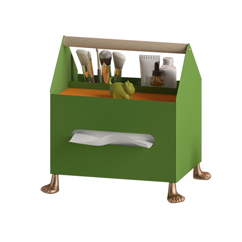 Pull-Out Tissue Box Storage Box Desk Organiser with Portable Handle window image
