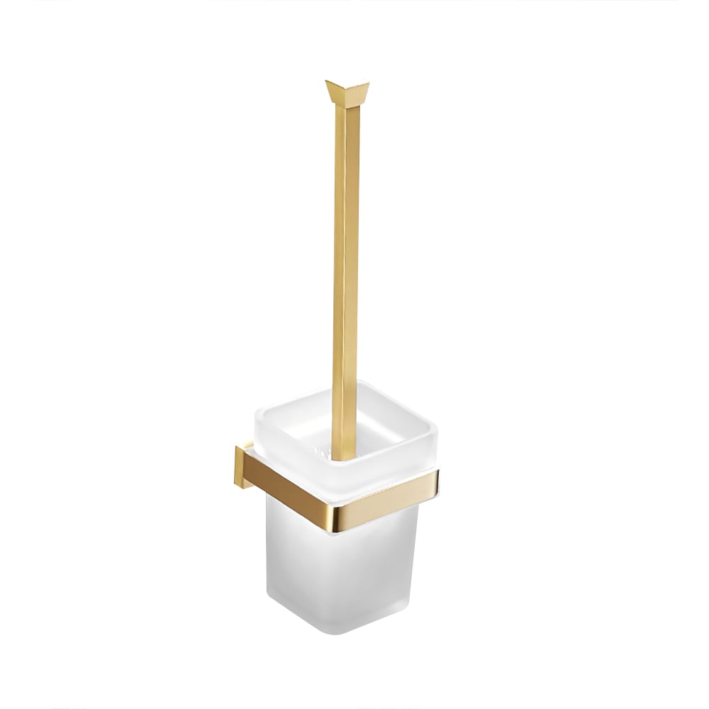 4 Pieces Bathroom Hardware Set Towel Rail and Toilet Brush with Holder in Gold window image