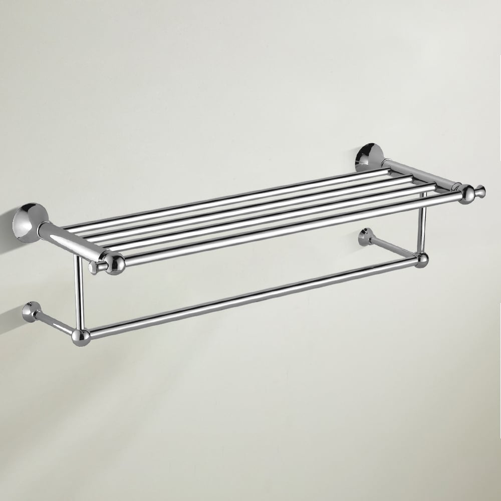 Juego de accesorios de baño de latón de 4 piezas toallero, toallero y jabón, color cromado Imagen de ventana